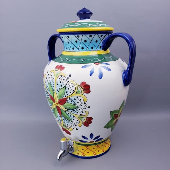 Tabletops Gallery Benito Large Beverage Crock With Lid Dispenser - Picture 1 of 16